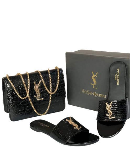 Saint Laurent Slipper, YSL Cross Body Bag - ThreeSons
