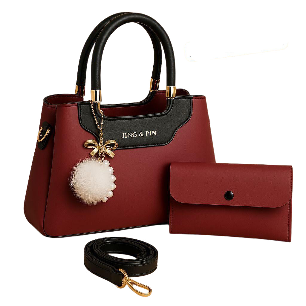 Synthetic Leather Handbag - ThreeSons