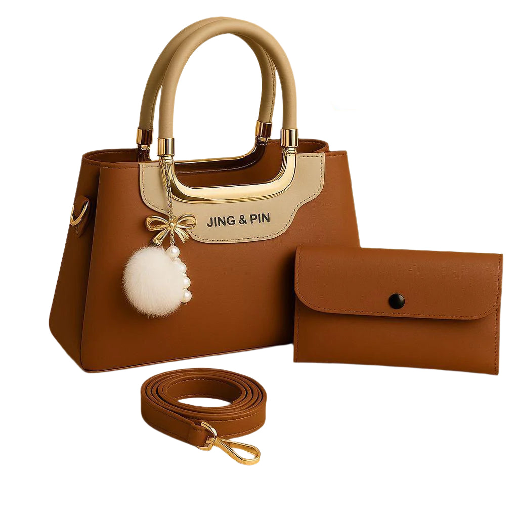 Synthetic Leather Handbag - ThreeSons
