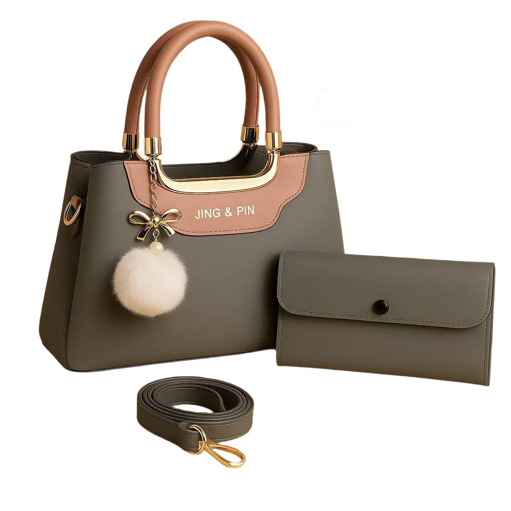 Synthetic Leather Handbag - ThreeSons