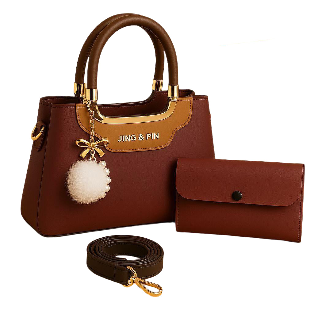 Synthetic Leather Handbag - ThreeSons