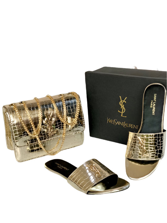 Saint Laurent Slipper, YSL Cross Body Bag - ThreeSons