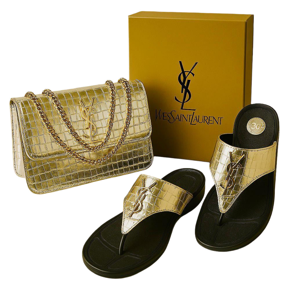 YSL Saint Laurent Flipflop + CrossBody Bag - ThreeSons