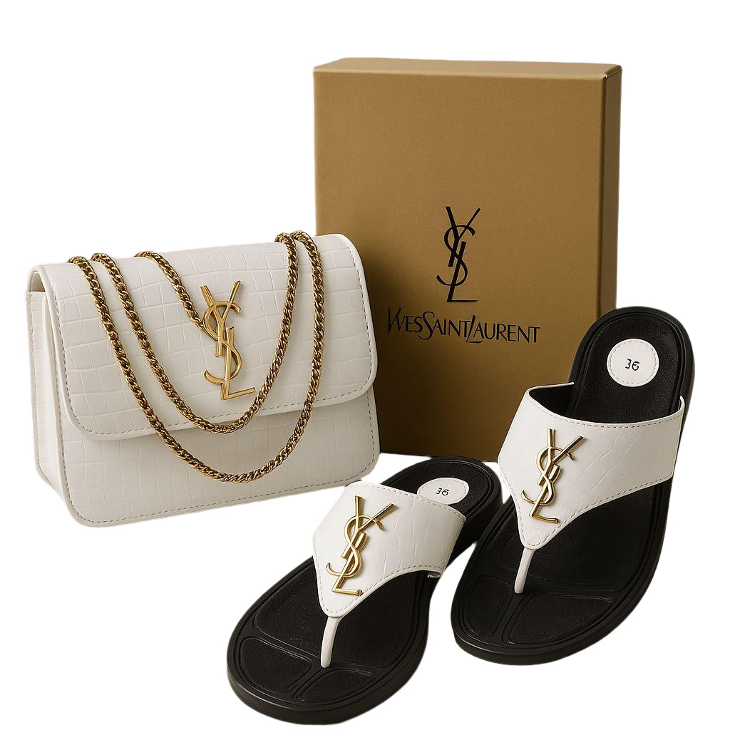 YSL Saint Laurent Flipflop + CrossBody Bag - ThreeSons