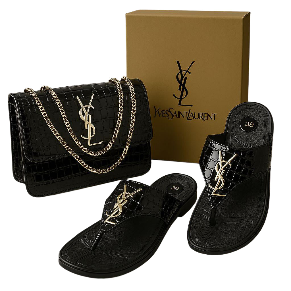 YSL Saint Laurent Flipflop + CrossBody Bag - ThreeSons