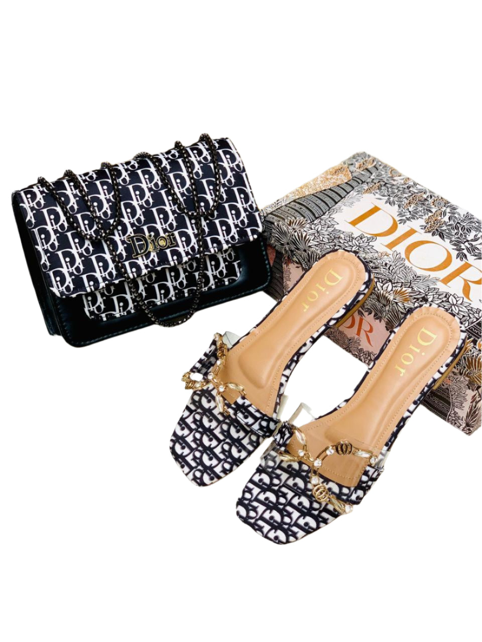 Dior D Buckle Slipper and Dior Crossbody Bag - ThreeSons