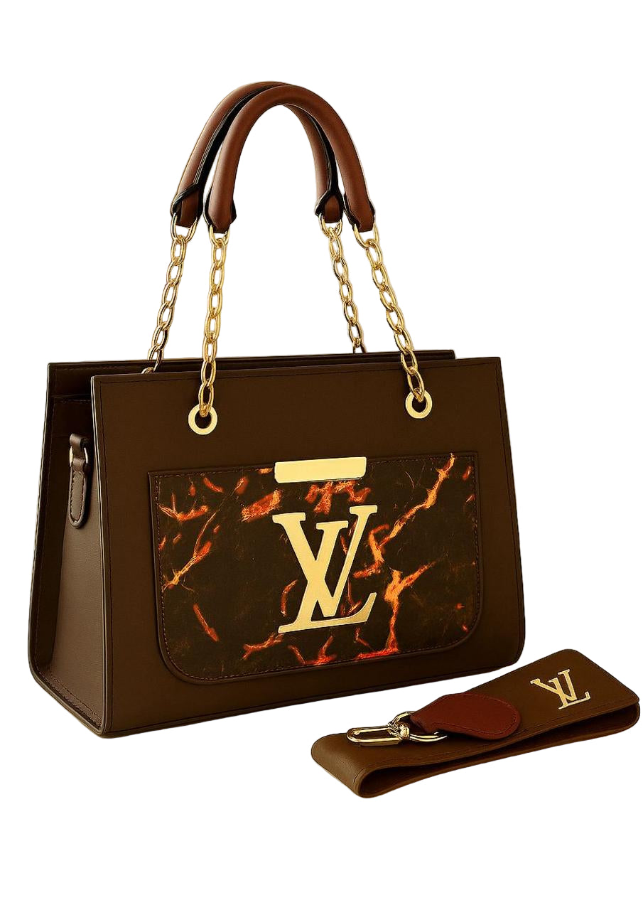 Lv Printed Cross Body Bag For Girls with 2 Straps - ThreeSons